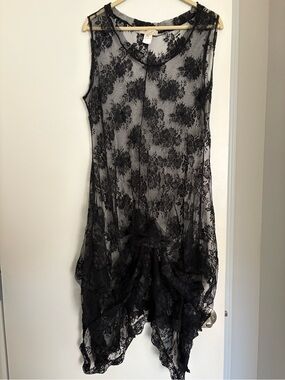 Sheer Black Lace Sleeveless Dress